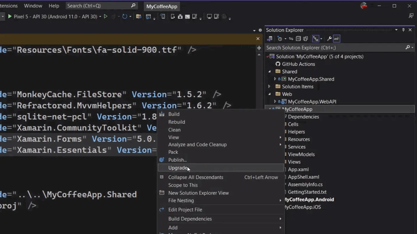 Visual studio extension