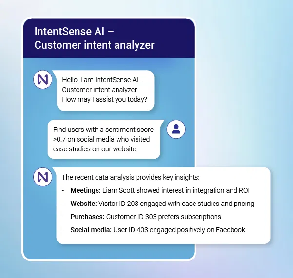Customer intent analyzer